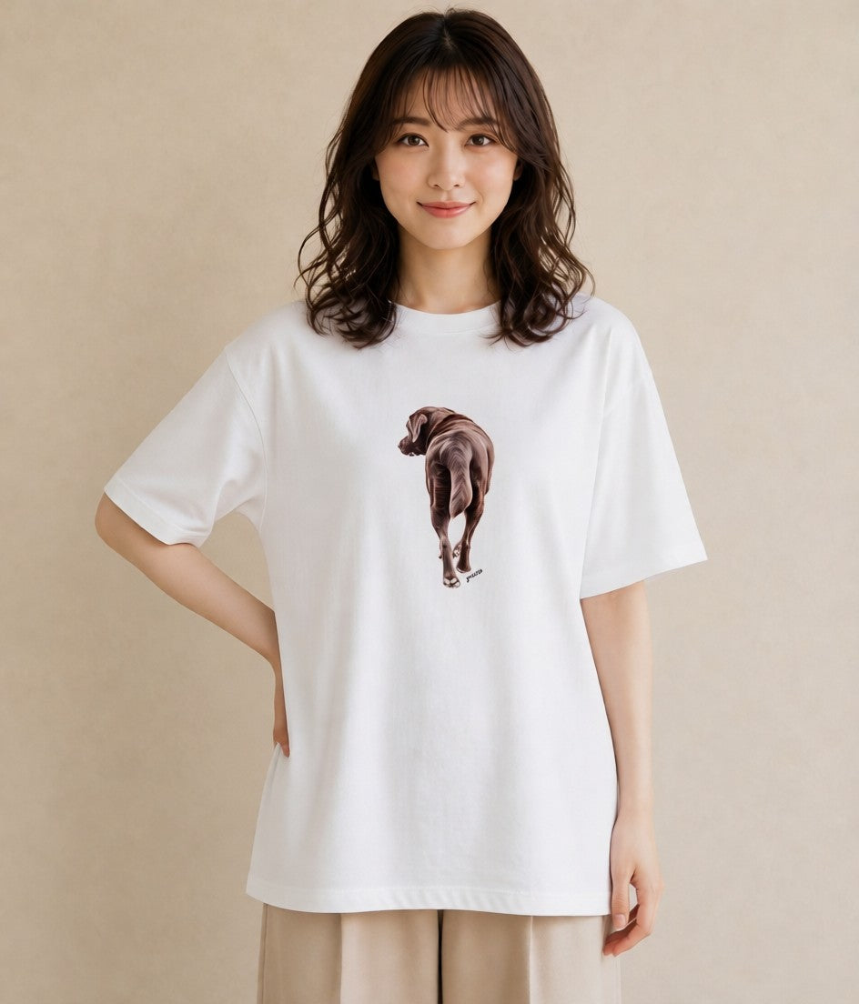 Tシャツ レディース 愛犬 犬 いぬ イラスト モード 在宅 公園 白T YMAZO