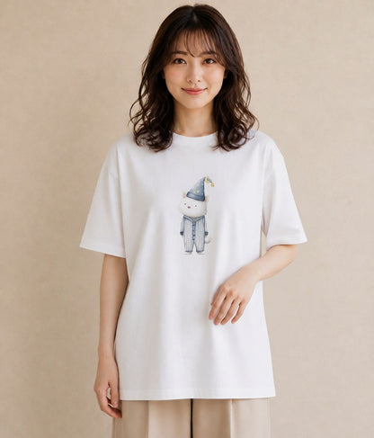 半袖Tシャツ レディース ラグドール 猫 ねこ イラスト モード 社会人 女性 白T YMAZO