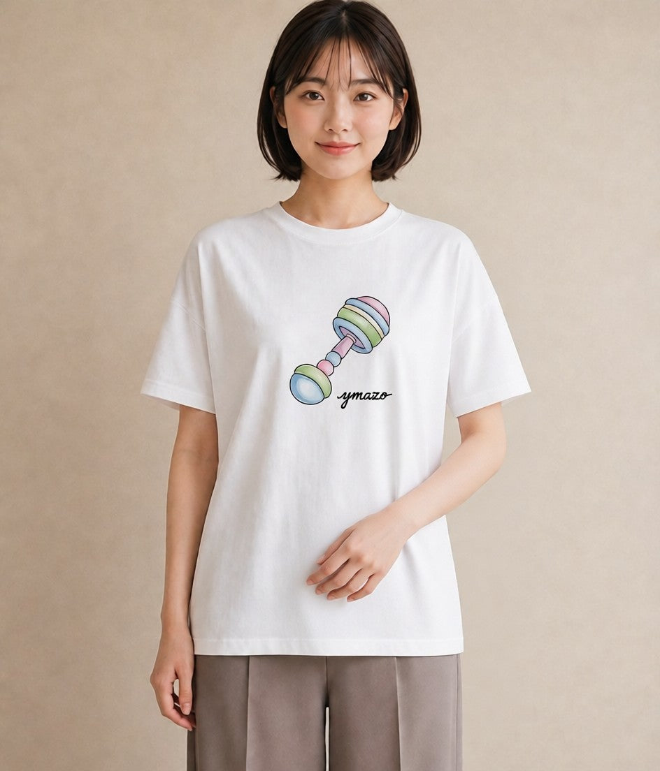 デザインTシャツ レディース 風鈴 ガラス 夏 ナチュラル アンティーク イラスト 通勤 在宅 白T YMAZO