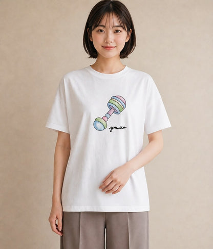デザインTシャツ レディース 風鈴 ガラス 夏 ナチュラル アンティーク イラスト 通勤 在宅 白T YMAZO