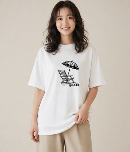 Tシャツ レディース 窓辺の椅子 窓辺 椅子 ナチュラル アンティーク イラスト ユニーク カフェ服 クリスマス 白T YMAZO