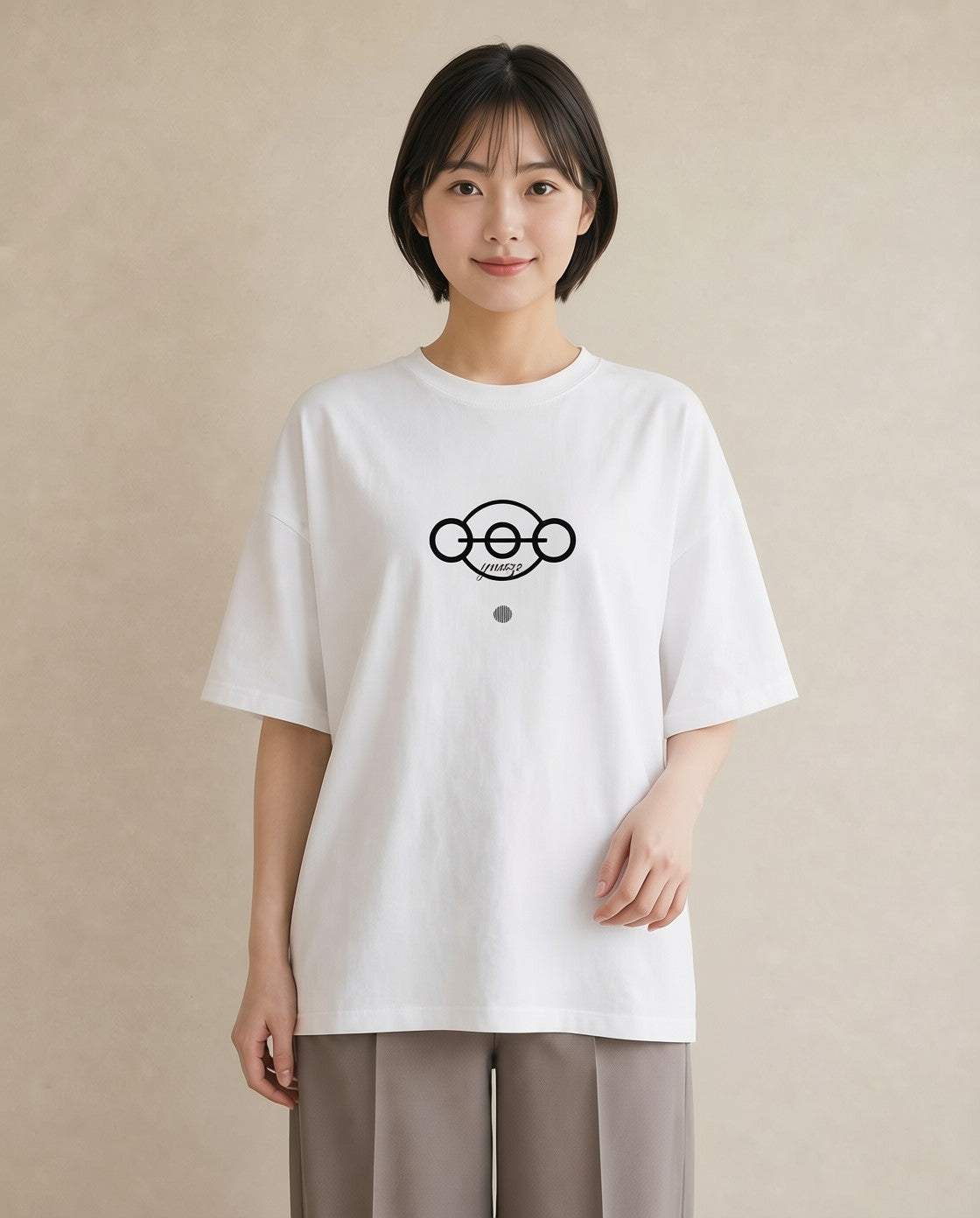 グラフィックTシャツ レディース 手鏡 アンティーク レトロ ナチュラル イラスト モード 女子会 お揃い 白T YMAZO