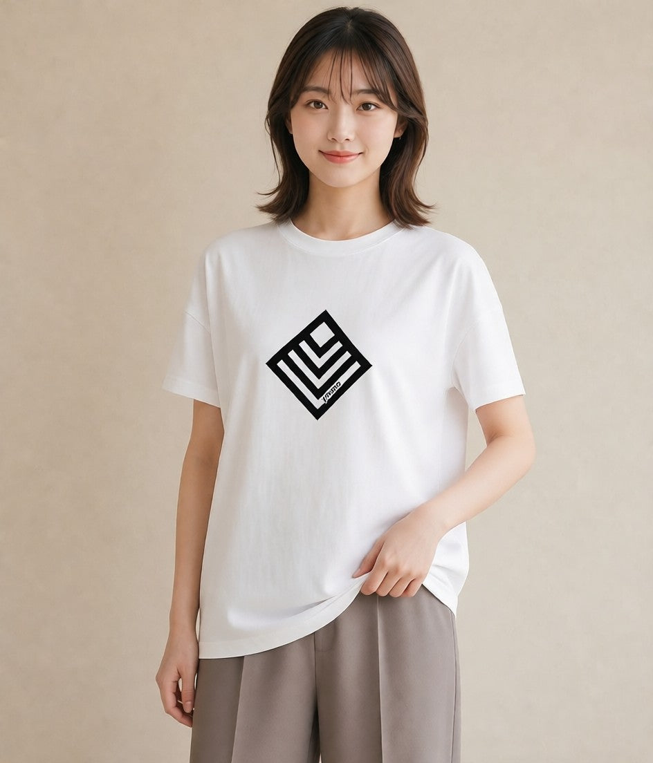 半袖Tシャツ レディース 手鏡 アンティーク レトロ ナチュラル イラスト 休日コーデ 送別ギフト 通勤 白T YMAZO
