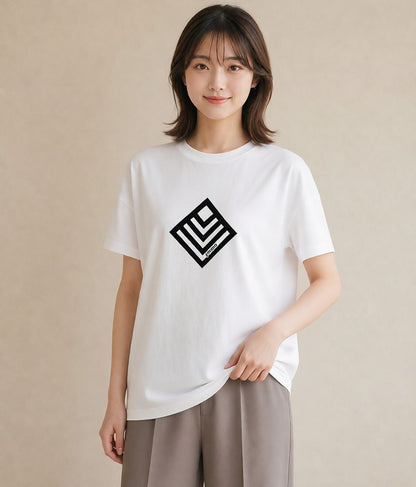 半袖Tシャツ レディース 手鏡 アンティーク レトロ ナチュラル イラスト 休日コーデ 送別ギフト 通勤 白T YMAZO