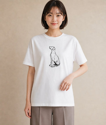 デザインTシャツ レディース 犬 いぬ わんこ イラスト ポップ 海 カフェ巡り 白T YMAZO