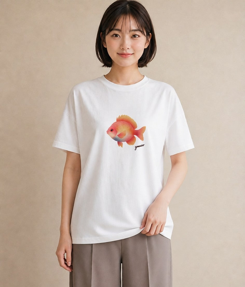 グラフィックTシャツ レディース カクレクマノミ 海の生き物 海 イラスト きれいめ デート 帰省 白T YMAZO