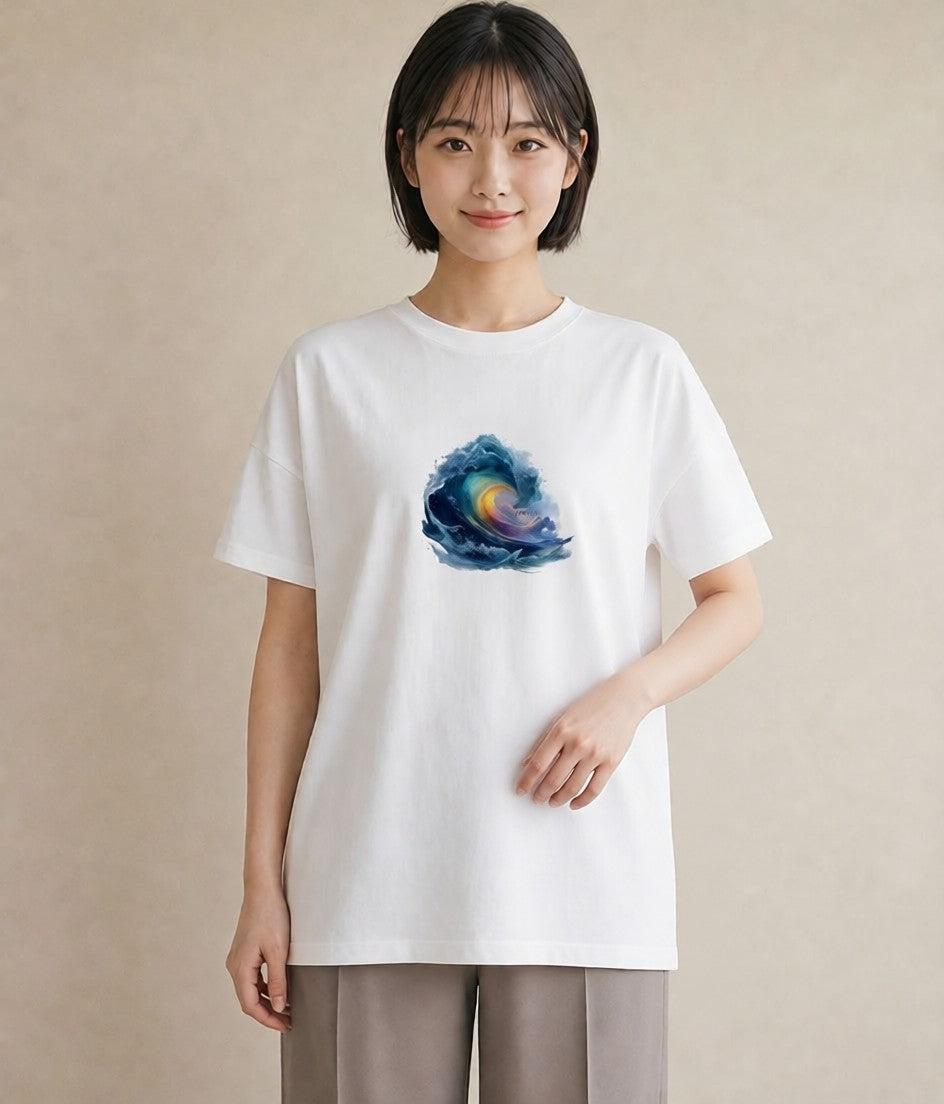 グラフィックTシャツ レディース 海 星空 宇宙 イラスト ゆるかわ 母娘コーデ 自分用 白T YMAZO