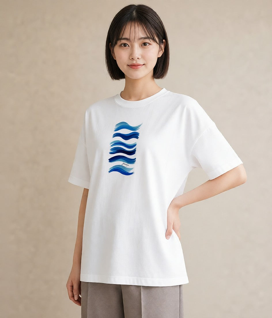 デザインTシャツ レディース 海 星空 宇宙 イラスト 普段使い ホワイトデー 春服 白T YMAZO