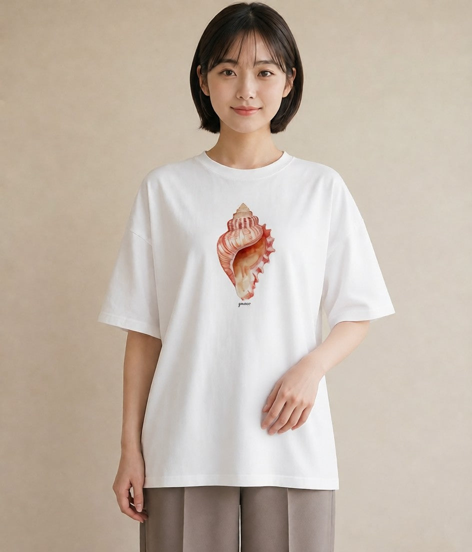 プリントTシャツ レディース かたつむり 昆虫 虫 イラスト ナチュラル 通勤 在宅 白T YMAZO
