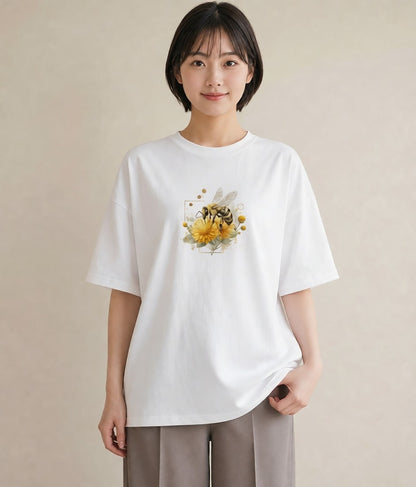 Tシャツ レディース ハニー 食べ物 フード イラスト フェミニン 母の日 ビーチ 白T YMAZO