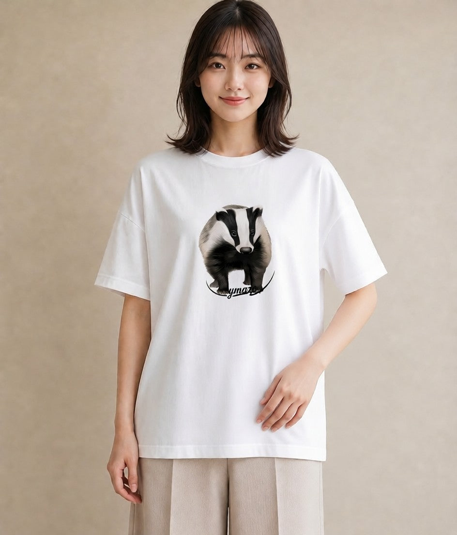 デザインTシャツ レディース フェレット ペット 動物 イラスト きれいめ お揃い 親子 白T YMAZO