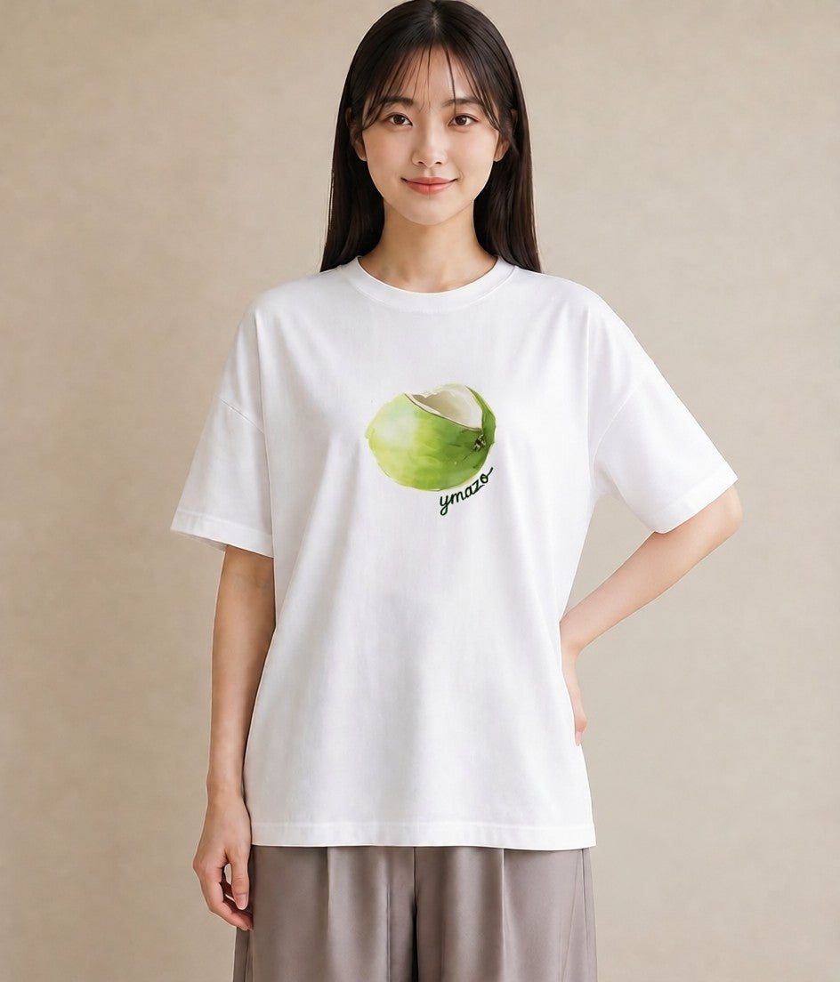 グラフィックTシャツ レディース どんぐり 植物 ボタニカル イラスト 個性的 親子 20代 白T YMAZO