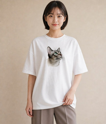 Tシャツ レディース ラグドール 猫 ねこ イラスト ゆるコーデ ビーチ デイリーウェア 白T YMAZO