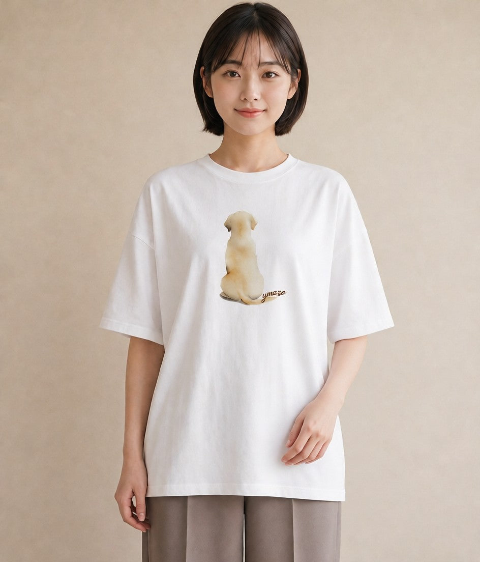 Tシャツ レディース ラブラドールレトリバー 犬 いぬ イラスト モード 女性向けギフト 散歩 白T YMAZO