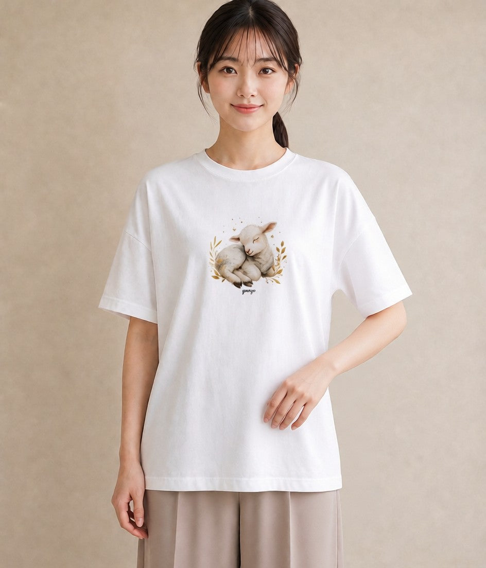 グラフィックTシャツ レディース 牡羊座 星空 宇宙 イラスト ラフカジュアル 女子会 お揃い 白T YMAZO
