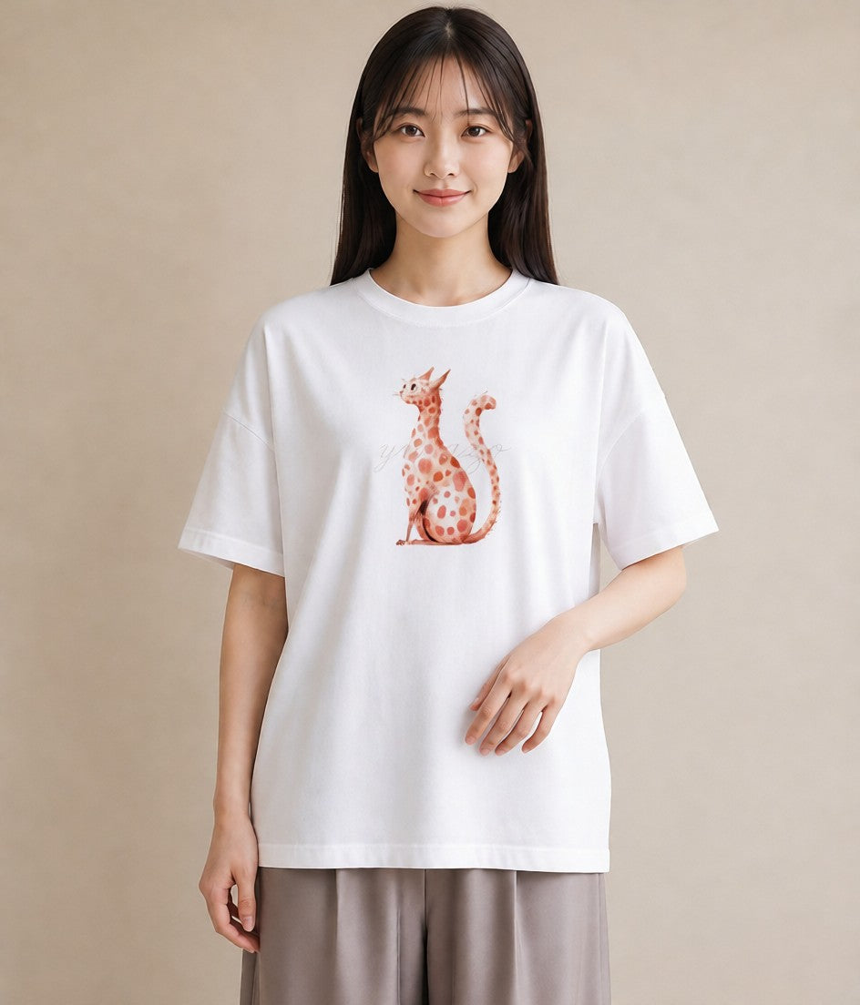 半袖Tシャツ レディース 猫の手 猫 ねこ イラスト 北欧風 誕生日プレゼント 綿100 白T YMAZO