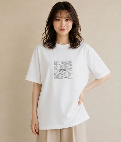 半袖Tシャツ レディース 海 リゾート 夏 イラスト レトロ 旅行 母娘コーデ 白T YMAZO