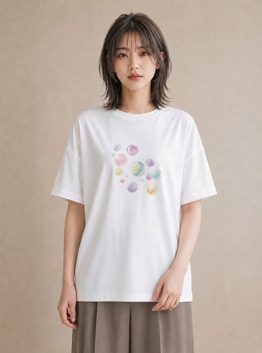 デザインTシャツ レディース わたあめ 食べ物 フード イラスト ボタニカル カフェ服 クリスマス 白T YMAZO
