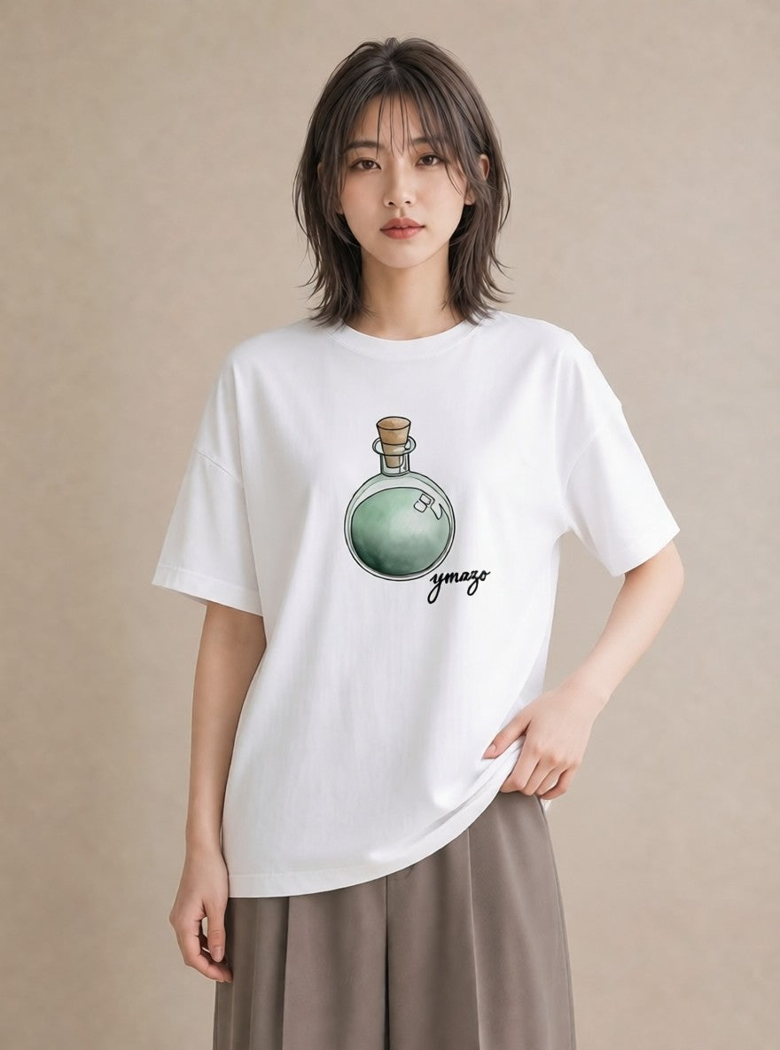 プリントTシャツ レディース 風鈴 ガラス 夏 ナチュラル アンティーク イラスト きれいめ 親子 20代 白T YMAZO