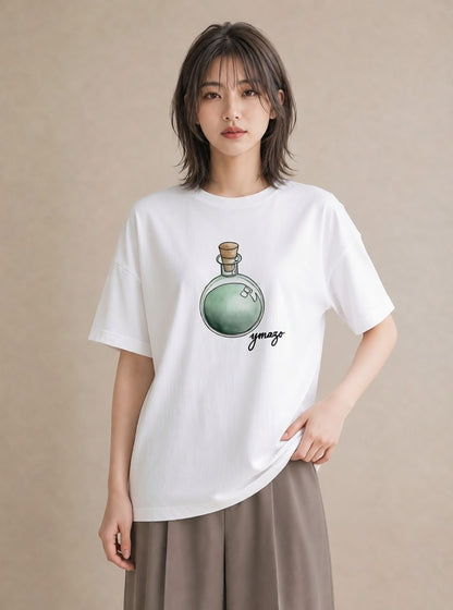プリントTシャツ レディース 風鈴 ガラス 夏 ナチュラル アンティーク イラスト きれいめ 親子 20代 白T YMAZO