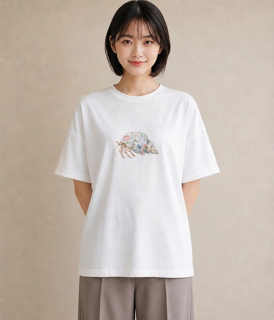 プリントTシャツ レディース 貝 海の生き物 海 イラスト ナチュラル 週末コーデ 敬老の日 白T YMAZO