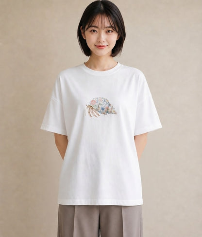 プリントTシャツ レディース 貝 海の生き物 海 イラスト ナチュラル 週末コーデ 敬老の日 白T YMAZO