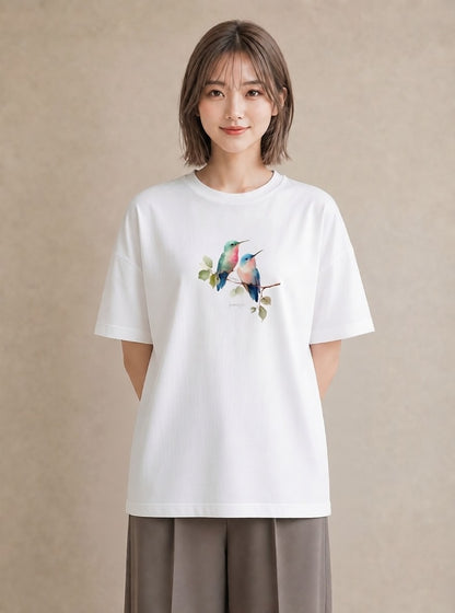 グラフィックTシャツ レディース コザクラインコ ペット 動物 イラスト 上品 女性向けギフト 散歩 白T YMAZO