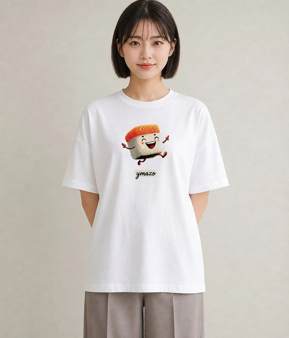 デザインTシャツ レディース お寿司 食べ物 フード イラスト フェミニン 親子 20代 白T YMAZO