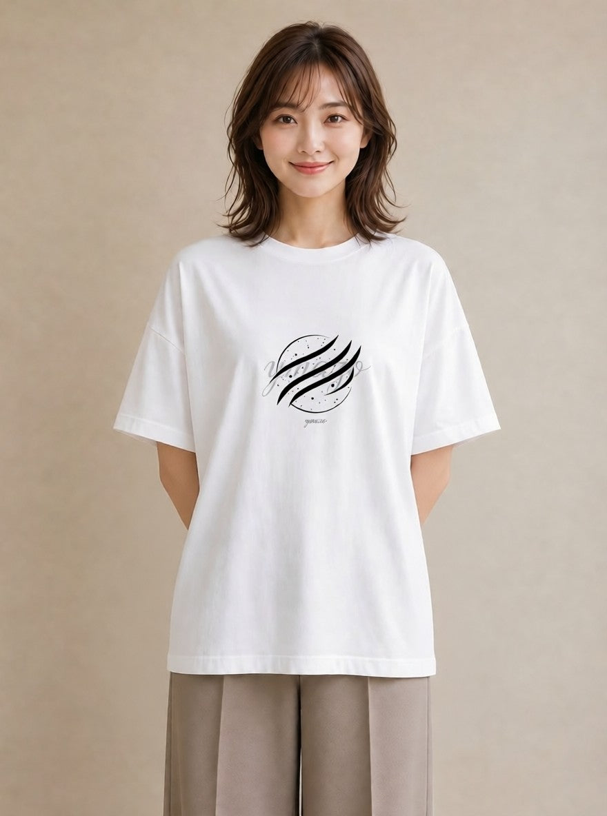 グラフィックTシャツ レディース 手鏡 アンティーク レトロ ナチュラル イラスト ニュアンス 社会人 女性 白T YMAZO