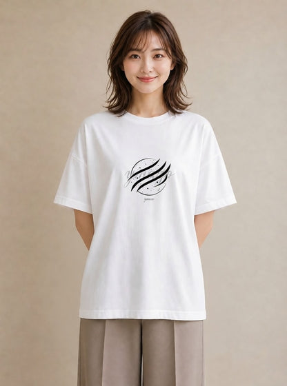 グラフィックTシャツ レディース 手鏡 アンティーク レトロ ナチュラル イラスト ニュアンス 社会人 女性 白T YMAZO