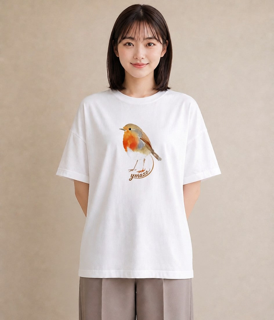Tシャツ レディース 小鳥 ペット 動物 イラスト ナチュラル 姉妹 送別ギフト 白T YMAZO