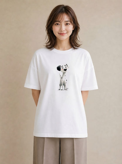 グラフィックTシャツ レディース わんこ 犬 いぬ イラスト フェミニン 秋コーデ おしゃれギフト 白T YMAZO