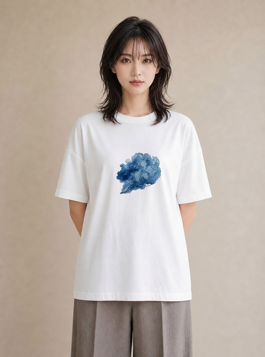 Tシャツ レディース 蠍座 星空 宇宙 イラスト ラフ カフェ服 クリスマス 白T YMAZO