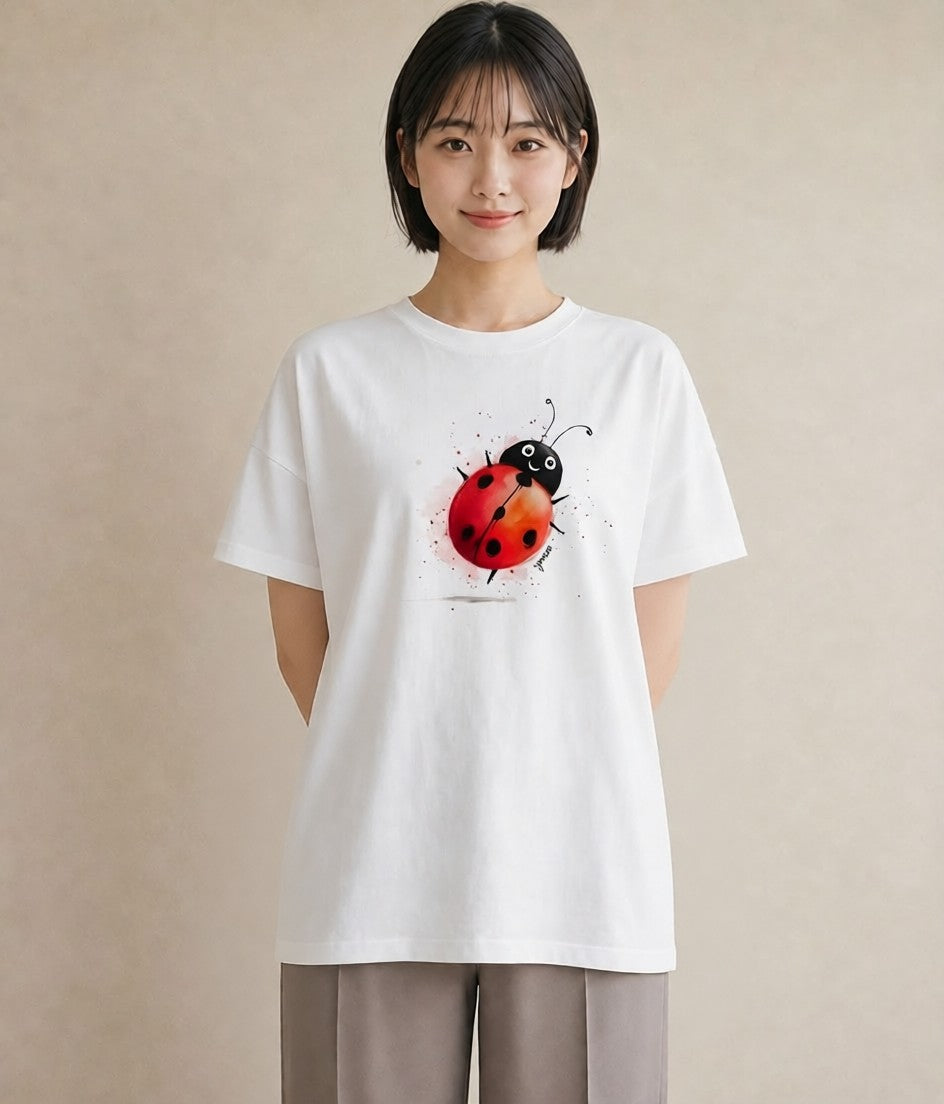 デザインTシャツ レディース アリ 昆虫 虫 イラスト ガーリー 女性向けギフト 散歩 白T YMAZO