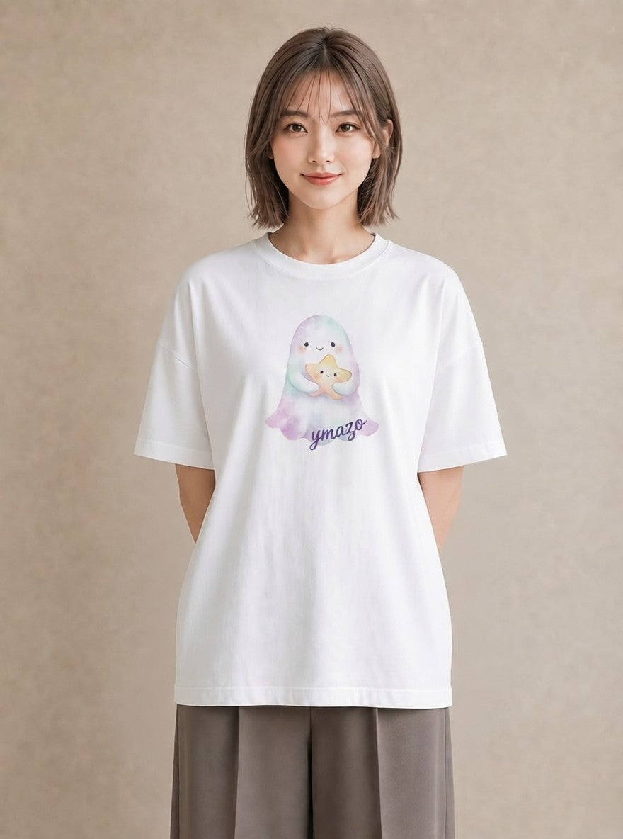 プリントTシャツ レディース 流れ星 星空 宇宙 イラスト カジュアル 敬老の日 ホワイトデー 白T YMAZO