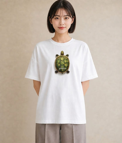 プリントTシャツ レディース ウミガメ 海の生き物 海 イラスト ラフ 秋コーデ おしゃれギフト 白T YMAZO