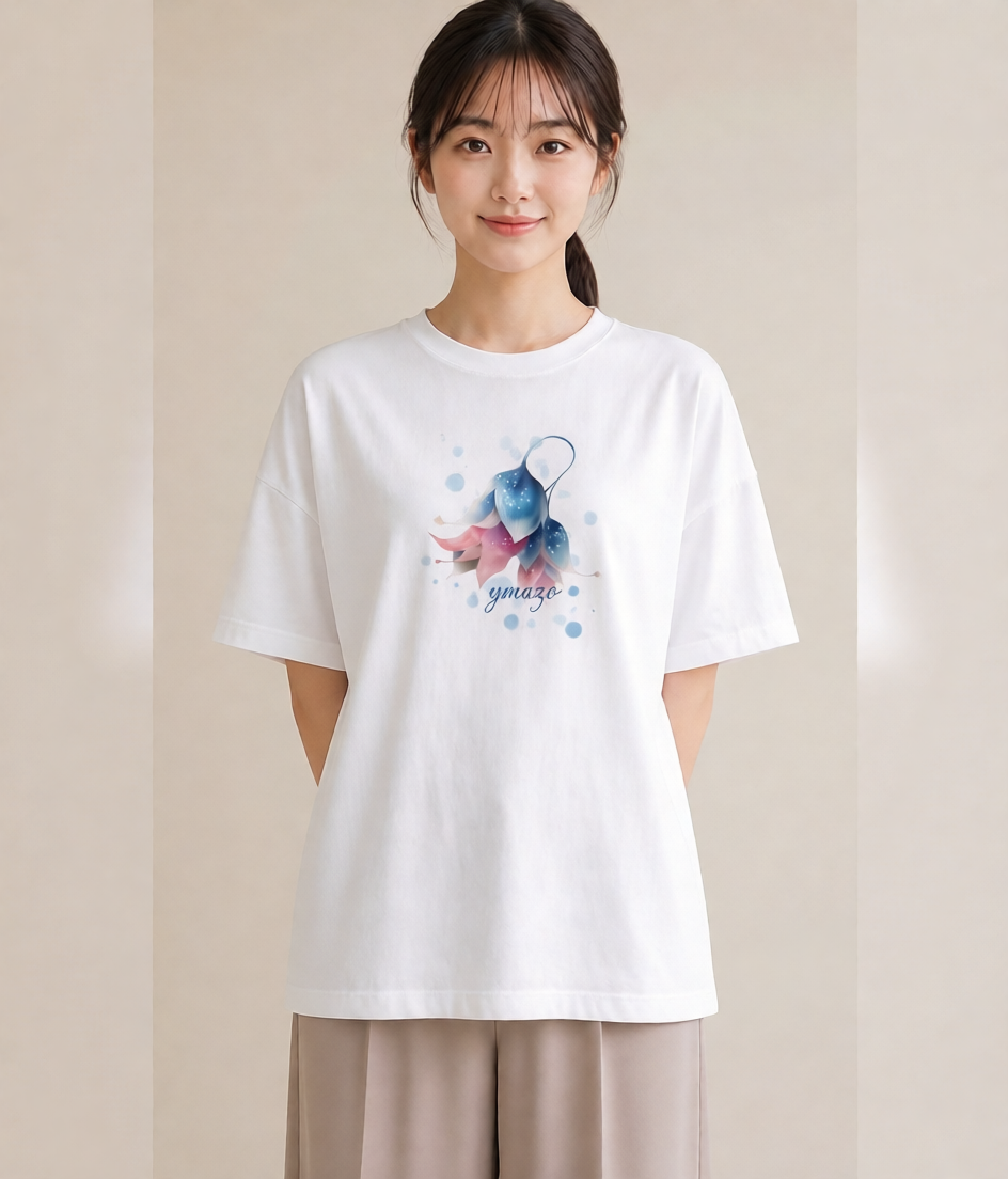 Tシャツ レディース チューリップ 花 花柄 イラスト シック 親子 20代 白T