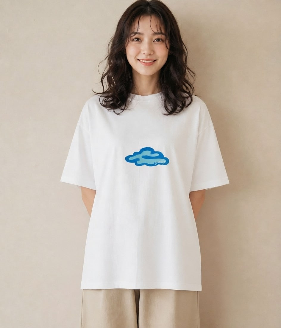 デザインTシャツ レディース 空 星空 宇宙 イラスト 普段使い お揃い 親子 白T YMAZO