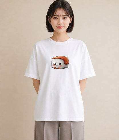 Tシャツ レディース おにぎり 食べ物 フード イラスト ユニーク ミセス 春コーデ 白T YMAZO