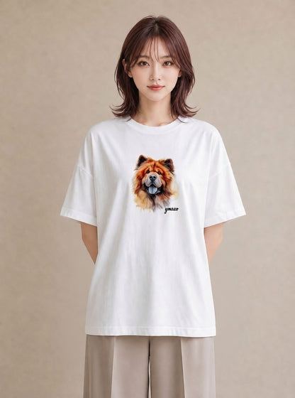 プリントTシャツ レディース 柴犬 しばいぬ 犬 いぬ イラスト ヴィンテージ風 ルームウェア ギフト 白T YMAZO