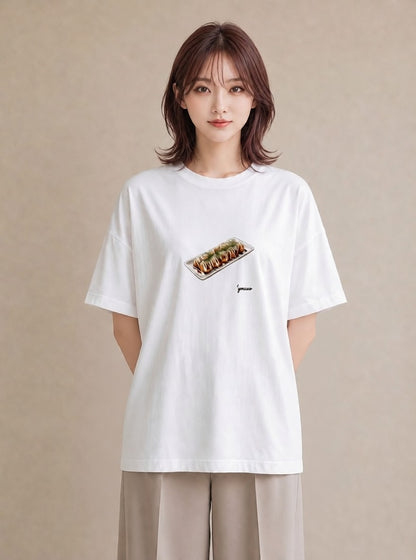 グラフィックTシャツ レディース お寿司 食べ物 フード イラスト ミセス 春コーデ 白T YMAZO