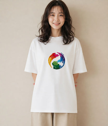 半袖Tシャツ レディース 地球 星空 宇宙 イラスト 抜け感 秋コーデ おしゃれギフト 白T YMAZO