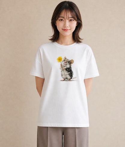 半袖Tシャツ レディース ハムスター ペット 動物 イラスト ガーリー ビーチ デイリーウェア 白T YMAZO