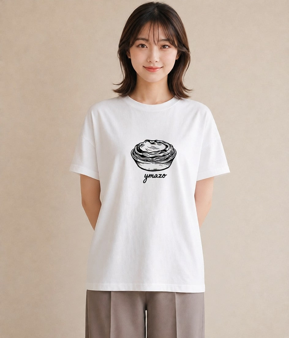 Tシャツ レディース パールピアス アクセサリー ナチュラル アンティーク イラスト ヴィンテージ風 春コーデ 姉妹 白T YMAZO