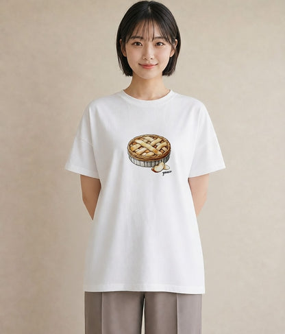 デザインTシャツ レディース クロワッサン 食べ物 フード イラスト 旅行コーデ ママ カフェ服 白T YMAZO