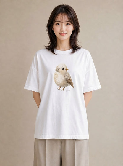 グラフィックTシャツ レディース 桜文鳥 ペット 動物 イラスト 旅行コーデ 普段着 週末コーデ 白T YMAZO