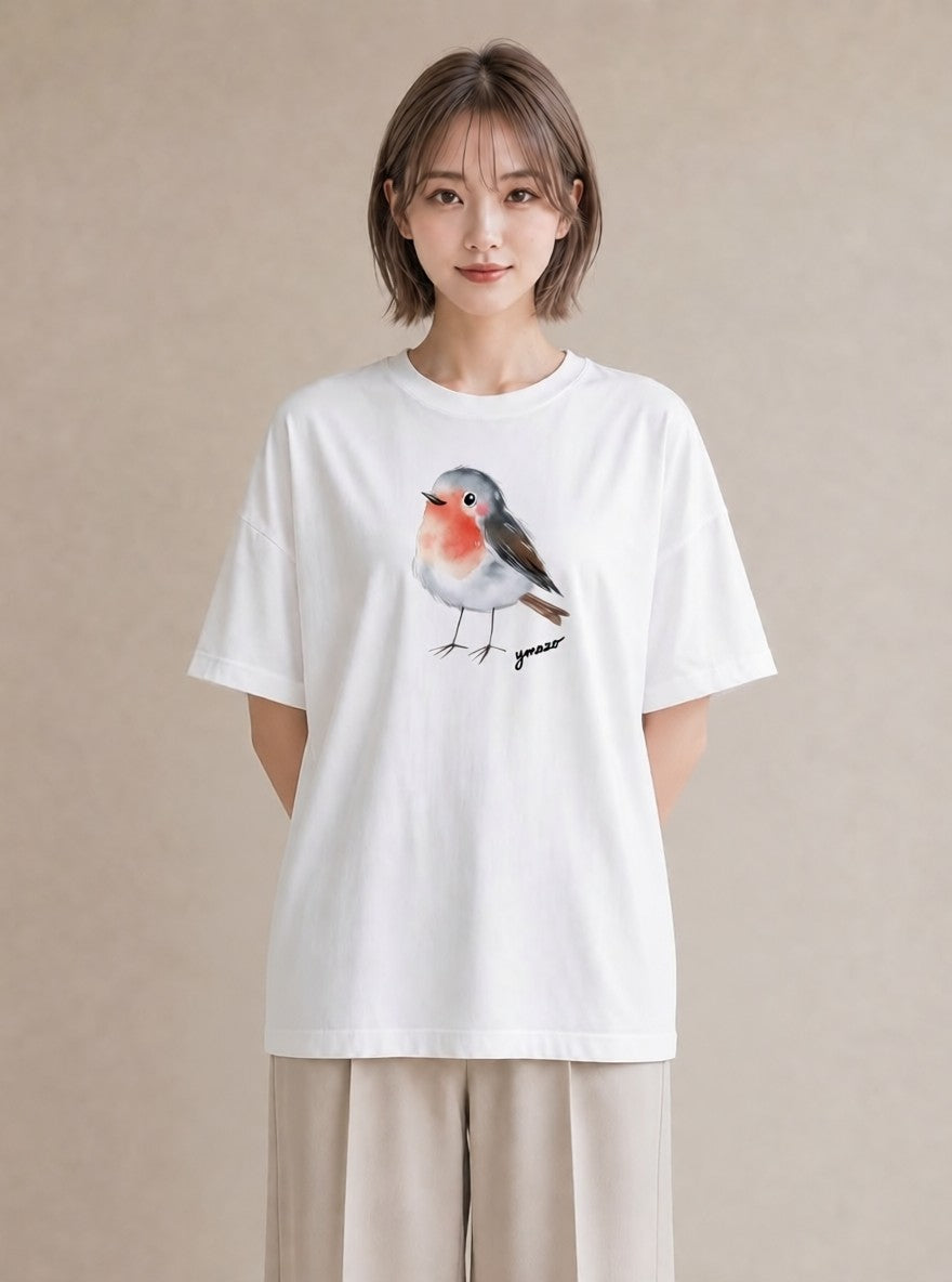 Tシャツ レディース 桜文鳥 ペット 動物 イラスト 韓国風 部屋着 女性向けギフト 白T YMAZO