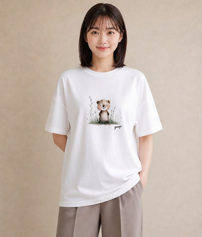 半袖Tシャツ レディース ゴールデンハムスター ペット 動物 イラスト シック 20代 カジュアルコーデ 白T YMAZO