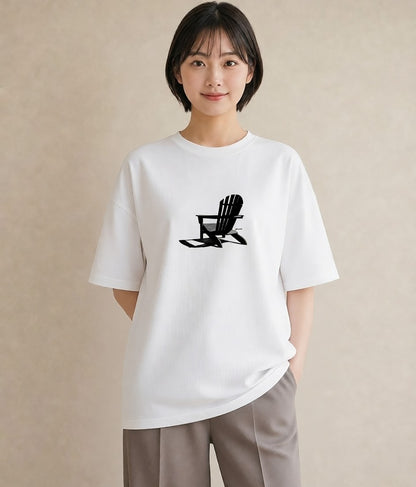 Tシャツ レディース 窓辺の椅子 窓辺 椅子 ナチュラル アンティーク イラスト こなれ感 お揃い 親子 白T YMAZO
