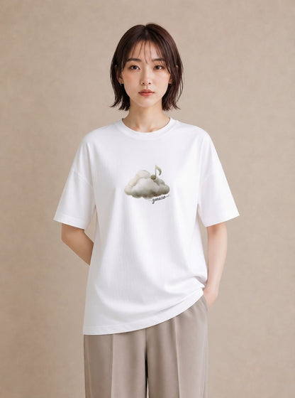 デザインTシャツ レディース 虹 星空 宇宙 イラスト 旅行コーデ 母の日 ビーチ 白T YMAZO